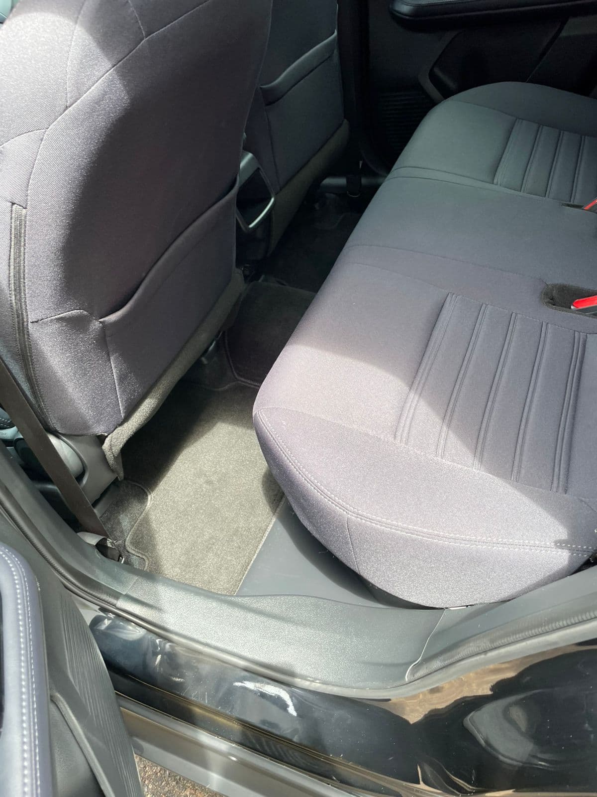 Car rear floor and mats — after cleaning